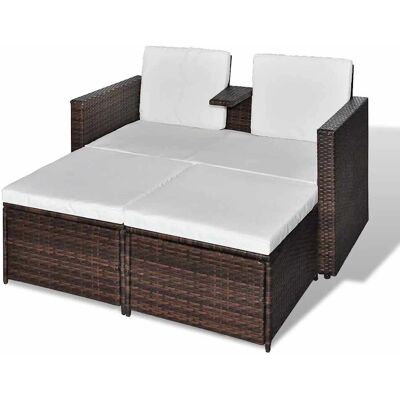 VidaXL Gartenmöbel-Set - Ergonomisch Braun Rattan - Gartenmöbel-Set VidaXL Gartenmöbel-Set - Ergonomisch Braun Rattan - Gartenmöbel-Set