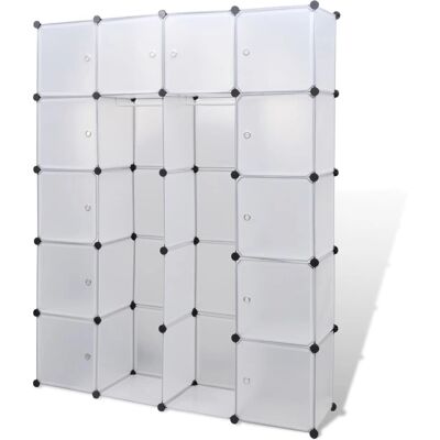 vidaXL Modular Cabinet 14 Compartments White - Wardrobe vidaXL Modular Cabinet 14 Compartments White - Wardrobe