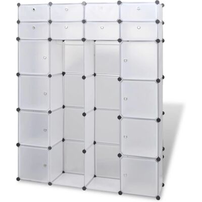 vidaXL Modular Cabinet 18 Compartments White 37x146x180.5cm - Wardrobe vidaXL Modular Cabinet 18 Compartments White 37x146x180.5cm - Wardrobe