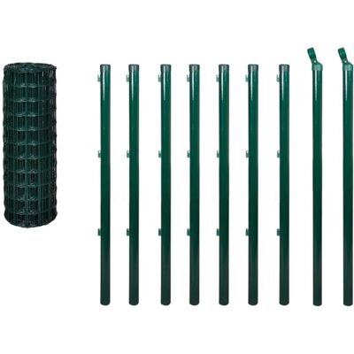 vidaXL Eurozaun-Set 10 x 0,8 m Stahl Grün - Zaunset vidaXL Eurozaun-Set 10 x 0,8 m Stahl Grün - Zaunset