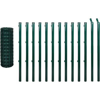 vidaXL Euro Zaunset 25x0,8 m Stahl Grün - Gartengrenze vidaXL Euro Zaunset 25x0,8 m Stahl Grün - Gartengrenze