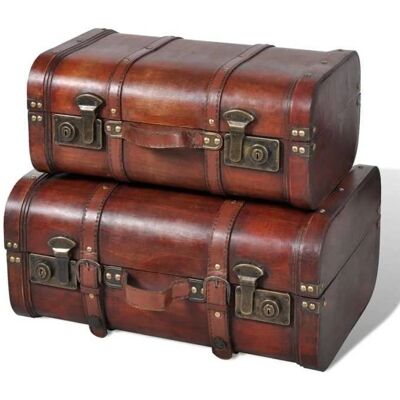 vidaXL Holz Schatztruhe Vintage Braun Aufbewahrungsbox Ottomane - Truhe vidaXL Holz Schatztruhe Vintage Braun Aufbewahrungsbox Ottomane - Truhe