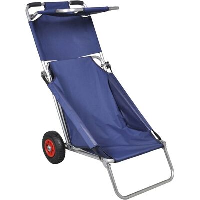Carrello da spiaggia vidaXL con ruote Portatile Pieghevole Blu - Carrello da spiaggia Carrello da spiaggia vidaXL con ruote Portatile Pieghevole Blu - Carrello da spiaggia