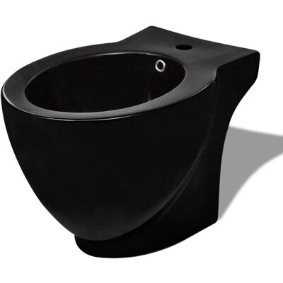 vidaXL Bidet Stand Schwarz Keramik Rund Bad WC Waschbecken - Bidet vidaXL Bidet Stand Schwarz Keramik Rund Bad WC Waschbecken - Bidet