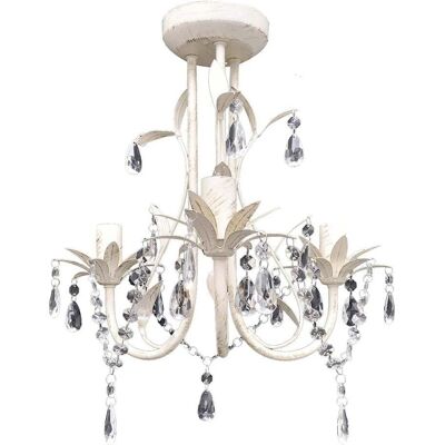 vidaXL Krystaldæksel Loftlampe Chandelier Elegant Hvid Belysning vidaXL Krystaldæksel Loftlampe Chandelier Elegant Hvid Belysning