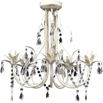 Lámpara de techo de cristal vidaXL - Elegante araña con 5 portalámparas Lámpara de techo de cristal vidaXL - Elegante araña con 5 portalámparas