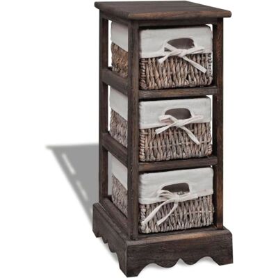 vidaXL Étagère en bois - 3 paniers - Marron - Rangement - Publicité vidaXL Étagère en bois - 3 paniers - Marron - Rangement - Publicité