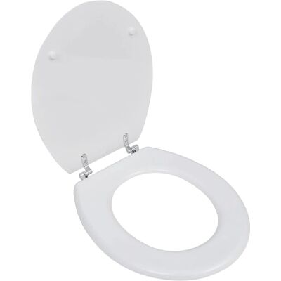 vidaXL WC Sitz MDF Deckel Einfaches Design Weiß - WC Sitz vidaXL WC Sitz MDF Deckel Einfaches Design Weiß - WC Sitz