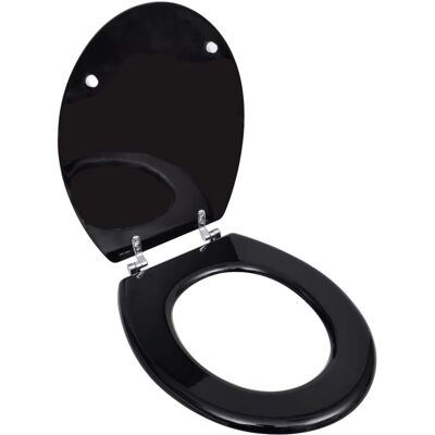 vidaXL Schwarzer MDF WC-Sitz mit Deckel - Universell vidaXL Schwarzer MDF WC-Sitz mit Deckel - Universell