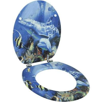 vidaXL Toiletzitting MDF Dolfijn Blauw - Toiletbril vidaXL Toiletzitting MDF Dolfijn Blauw - Toiletbril