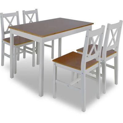 vidaXL 240884 Küchen- / Esszimmermöbelset - 5 Stück Braun Weiß vidaXL 240884 Küchen- / Esszimmermöbelset - 5 Stück Braun Weiß
