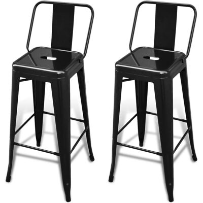 VidaXL - 240929 - Zwart - Staal - Barhocker VidaXL - 240929 - Zwart - Staal - Barhocker