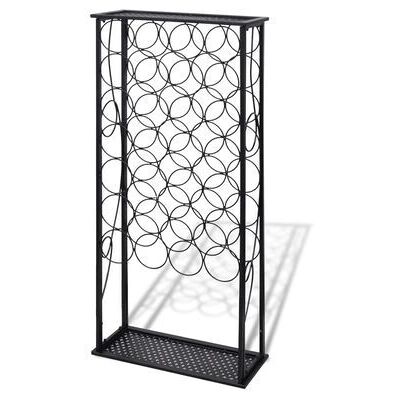 VidaXL Porta-bottiglie nero per 28 bottiglie - Tipo di vino VidaXL Porta-bottiglie nero per 28 bottiglie - Tipo di vino