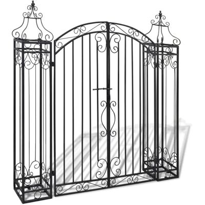 vidaXL Ornamental Garden Gate Wrought Iron 122x20.5x134 cm - Garden Gate vidaXL Ornamental Garden Gate Wrought Iron 122x20.5x134 cm - Garden Gate