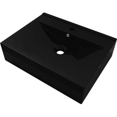 vidaXL Czarny prostokątny ceramiczny umywalka - Nowoczesny & Elegancki vidaXL Czarny prostokątny ceramiczny umywalka - Nowoczesny & Elegancki