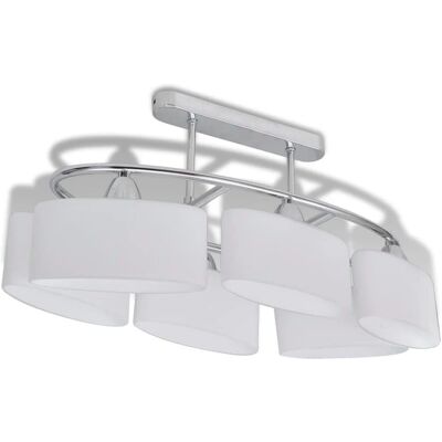 vidaXL Deckenleuchte mit Ellipsoid-Glaslampenschirmen 6 E14 Birnen Pendelleuchte vidaXL Deckenleuchte mit Ellipsoid-Glaslampenschirmen 6 E14 Birnen Pendelleuchte
