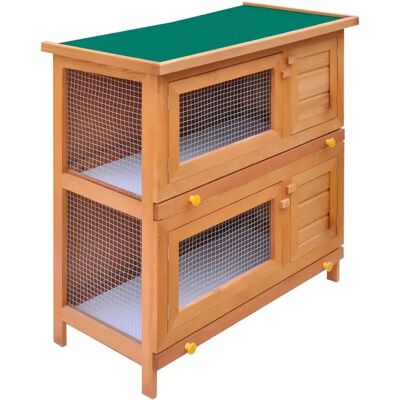 vidaXL Outdoor Rabbit Hutch Small Animal House Pet Cage 4 Doors Wood Habitat - Mały domek dla zwierząt vidaXL Outdoor Rabbit Hutch Small Animal House Pet Cage 4 Doors Wood Habitat - Mały domek dla zwierząt