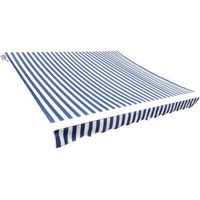 vidaXL Markisenbespannung Canvas Blau & Weiß 4x3 m - Sonnensegel vidaXL Markisenbespannung Canvas Blau & Weiß 4x3 m - Sonnensegel