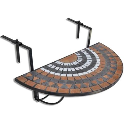 vidaXL 41126 Gartentisch Halbrund Terrakotta Weiß - Gartentisch vidaXL 41126 Gartentisch Halbrund Terrakotta Weiß - Gartentisch