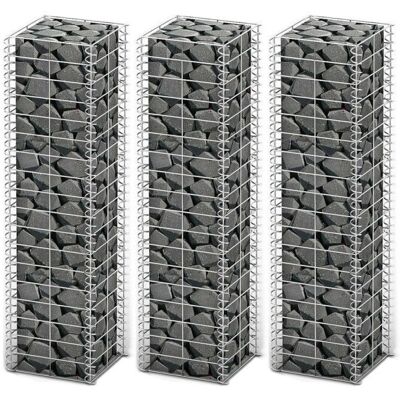 vidaXL Verzinktes Draht-Gabionen-Set 3 Stück - Garten, Landschaft vidaXL Verzinktes Draht-Gabionen-Set 3 Stück - Garten, Landschaft