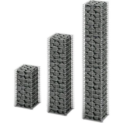 vidaXL 3-teiliges Gabion-Set aus verzinktem Stahl für Gartenmauer - Gartenmauersteine vidaXL 3-teiliges Gabion-Set aus verzinktem Stahl für Gartenmauer - Gartenmauersteine