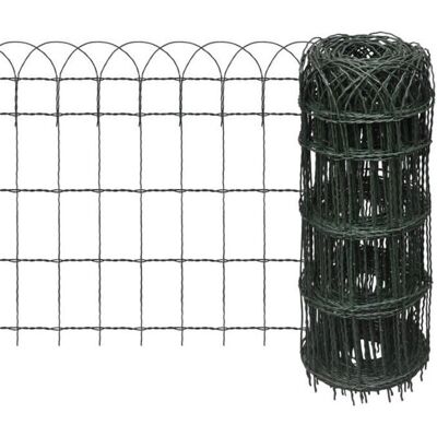 vidaXL Gartenzaun 25x0,65 m - Verzinkter Eisen Zaun - Grün vidaXL Gartenzaun 25x0,65 m - Verzinkter Eisen Zaun - Grün