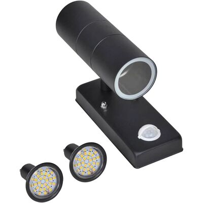 vidaXL LED Wandleuchte Edelstahl Zylinder Schwarz - Wandleuchte vidaXL LED Wandleuchte Edelstahl Zylinder Schwarz - Wandleuchte