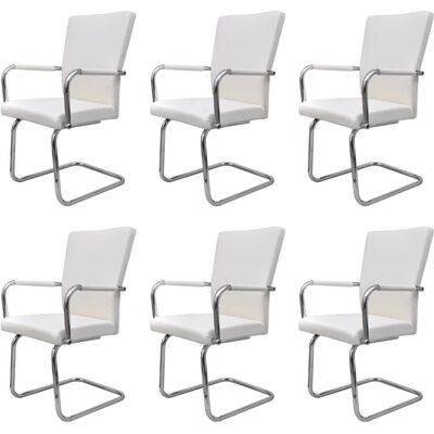 VidaXL 270165 Chaises de salle à manger en similicuir blanc - Mobilier de restaurant VidaXL 270165 Chaises de salle à manger en similicuir blanc - Mobilier de restaurant
