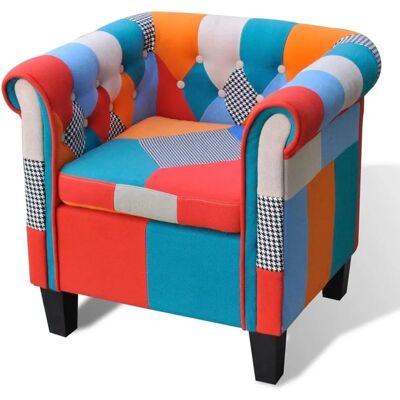 VIDAXL Moderne Patchwork-Polsterarmlehnstuhl - Lounge, Schlafzimmer VIDAXL Moderne Patchwork-Polsterarmlehnstuhl - Lounge, Schlafzimmer
