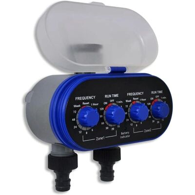 VidaXL Elektrischer Wasser Timer Bewässerungssystem Doppelanschluss VidaXL Elektrischer Wasser Timer Bewässerungssystem Doppelanschluss