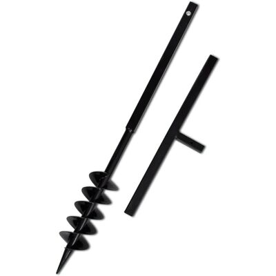 vidaXL Trapano terra 100 mm doppia spirale acciaio nero - Trapano di terra vidaXL Trapano terra 100 mm doppia spirale acciaio nero - Trapano di terra
