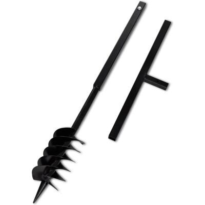 Trapano da terra vidaXL - 120 mm doppia spirale acciaio nero - Tipo di suolo Trapano da terra vidaXL - 120 mm doppia spirale acciaio nero - Tipo di suolo