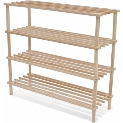 vidaXL 2x Étagère à chaussures en bois 4 niveaux - Publicité vidaXL 2x Étagère à chaussures en bois 4 niveaux - Publicité