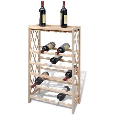 vidaXL 241068 Weinregal - Boden Weinregal - 25 Flaschen - Holz vidaXL 241068 Weinregal - Boden Weinregal - 25 Flaschen - Holz