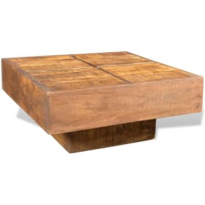 vidaXL Salontafel Bruin Vierkant Massief Mango Hout - Salontafel vidaXL Salontafel Bruin Vierkant Massief Mango Hout - Salontafel
