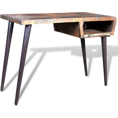 vidaXL Schreibtisch aus recyceltem Holz mit Eisenbeinen - Tisch vidaXL Schreibtisch aus recyceltem Holz mit Eisenbeinen - Tisch