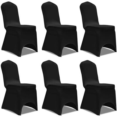 vidaXL 6x Housse de Chaise Extensible Noire - Housse de Chaise - Publicité vidaXL 6x Housse de Chaise Extensible Noire - Housse de Chaise - Publicité