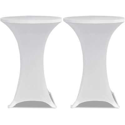 vidaXL 70cm Witte Stretch Tafelhoes - Bescherming & Decoratie vidaXL 70cm Witte Stretch Tafelhoes - Bescherming & Decoratie