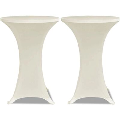vidaXL 2 x Housse de Table Crème Stretch pour Table Debout - Housse de Table - Publicité vidaXL 2 x Housse de Table Crème Stretch pour Table Debout - Housse de Table - Publicité