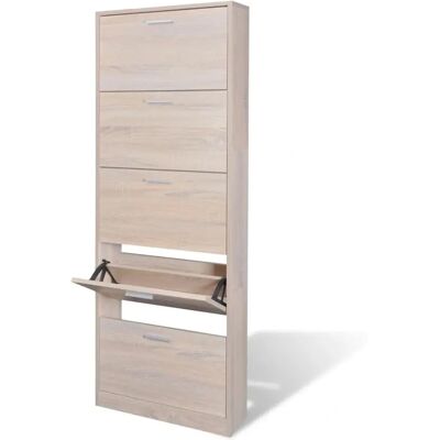 vidaXL Eichenoptik Holzschuhschrank mit 5 Fächern - Schuhschrank vidaXL Eichenoptik Holzschuhschrank mit 5 Fächern - Schuhschrank