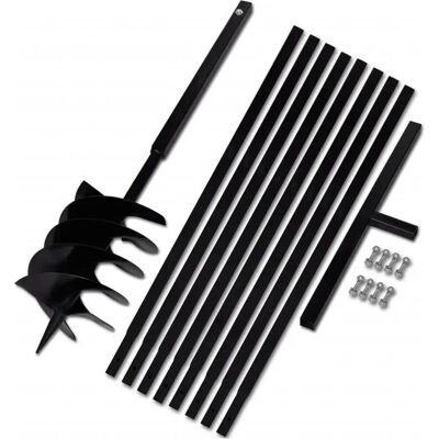 vidaXL Ground Drill 200mm Steel - Ground Drill, Handle & Extension Tube vidaXL Ground Drill 200mm Steel - Ground Drill, Handle & Extension Tube