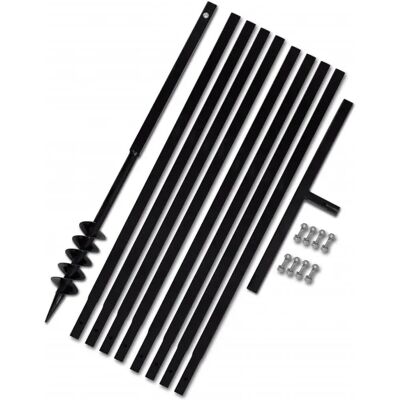 vidaXL Wiertło gruntowe 80 mm - Wiertło, Rączka, Przedłużki, Stal vidaXL Wiertło gruntowe 80 mm - Wiertło, Rączka, Przedłużki, Stal