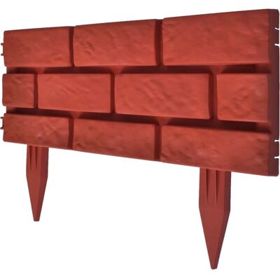 vidaXL Gartenzaun Ziegel-Design Begrenzung - 11 Stück Rot vidaXL Gartenzaun Ziegel-Design Begrenzung - 11 Stück Rot