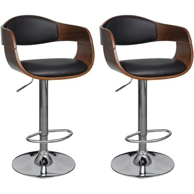 Maisonchic - Set aus 2 Barhockern Schwarz Holz Höhenverstellbar Maisonchic - Set aus 2 Barhockern Schwarz Holz Höhenverstellbar
