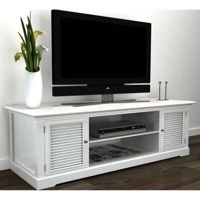 vidaXL Estantería de TV Grande Moderna de Madera Blanca - Mueble de Entretenimiento vidaXL Estantería de TV Grande Moderna de Madera Blanca - Mueble de Entretenimiento