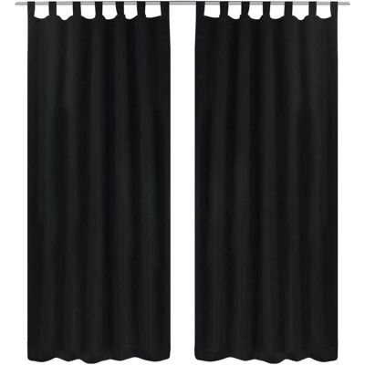 Tende in micro-satin nero vidaXL - 2 pezzi 140x245cm Tende in micro-satin nero vidaXL - 2 pezzi 140x245cm