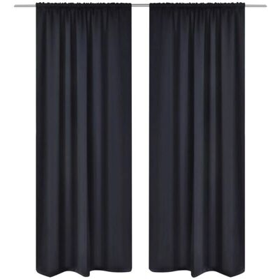 vidaXL 2x Schlitz-Kopf Verdunkelungsvorhänge 135x245cm - Schwarzes Produkt vidaXL 2x Schlitz-Kopf Verdunkelungsvorhänge 135x245cm - Schwarzes Produkt