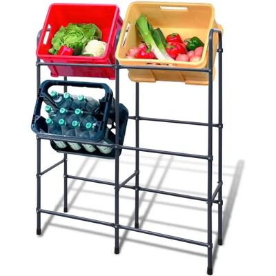 Étagère en acier vidaXL pour 6 caisses - Rangement maison & bureau - Publicité Étagère en acier vidaXL pour 6 caisses - Rangement maison & bureau - Publicité