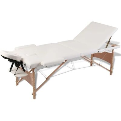 VidaXL Massagetisch - Klappbar 3-Zonen mit Holzrahmen VidaXL Massagetisch - Klappbar 3-Zonen mit Holzrahmen