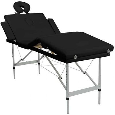vidaXL Klappbarer Massagetisch mit 4 Zonen & Aluminiumrahmen - Schwarz vidaXL Klappbarer Massagetisch mit 4 Zonen & Aluminiumrahmen - Schwarz